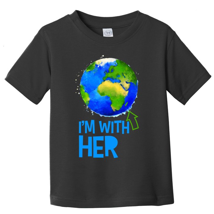 March For Science I'm With Her Earth Globe Scientists Toddler T-Shirt