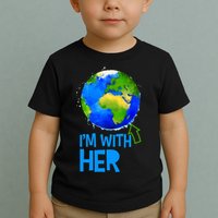 March For Science I'm With Her Earth Globe Scientists Toddler T-Shirt