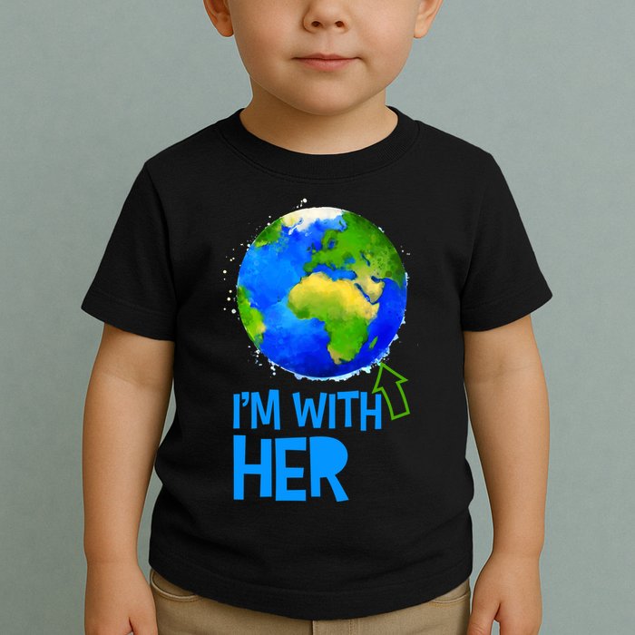 March For Science I'm With Her Earth Globe Scientists Toddler T-Shirt