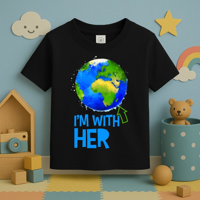 March For Science I'm With Her Earth Globe Scientists Toddler T-Shirt