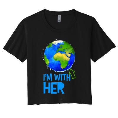 March For Science I'm With Her Earth Globe Scientists Crop Top
