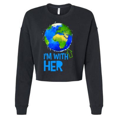 March For Science I'm With Her Earth Globe Scientists Cropped Pullover Crew