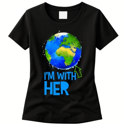 March For Science I'm With Her Earth Globe Scientists Womens T-Shirt