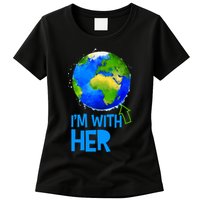 March For Science I'm With Her Earth Globe Scientists Womens T-Shirt