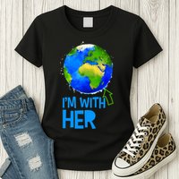 March For Science I'm With Her Earth Globe Scientists Womens T-Shirt