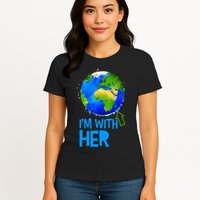 March For Science I'm With Her Earth Globe Scientists Womens T-Shirt