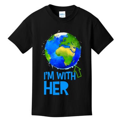 March For Science I'm With Her Earth Globe Scientists Kids T-Shirt