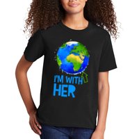March For Science I'm With Her Earth Globe Scientists Kids T-Shirt