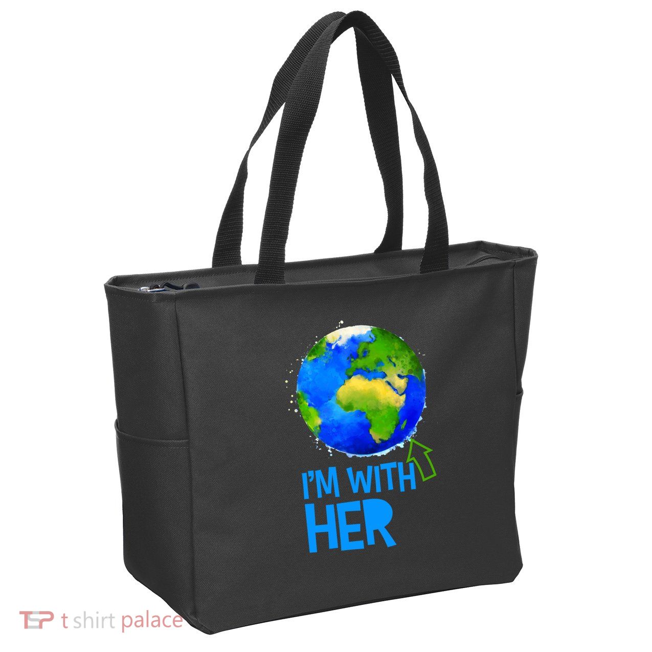 March For Science I'm With Her Earth Globe Scientists Zip Tote Bag