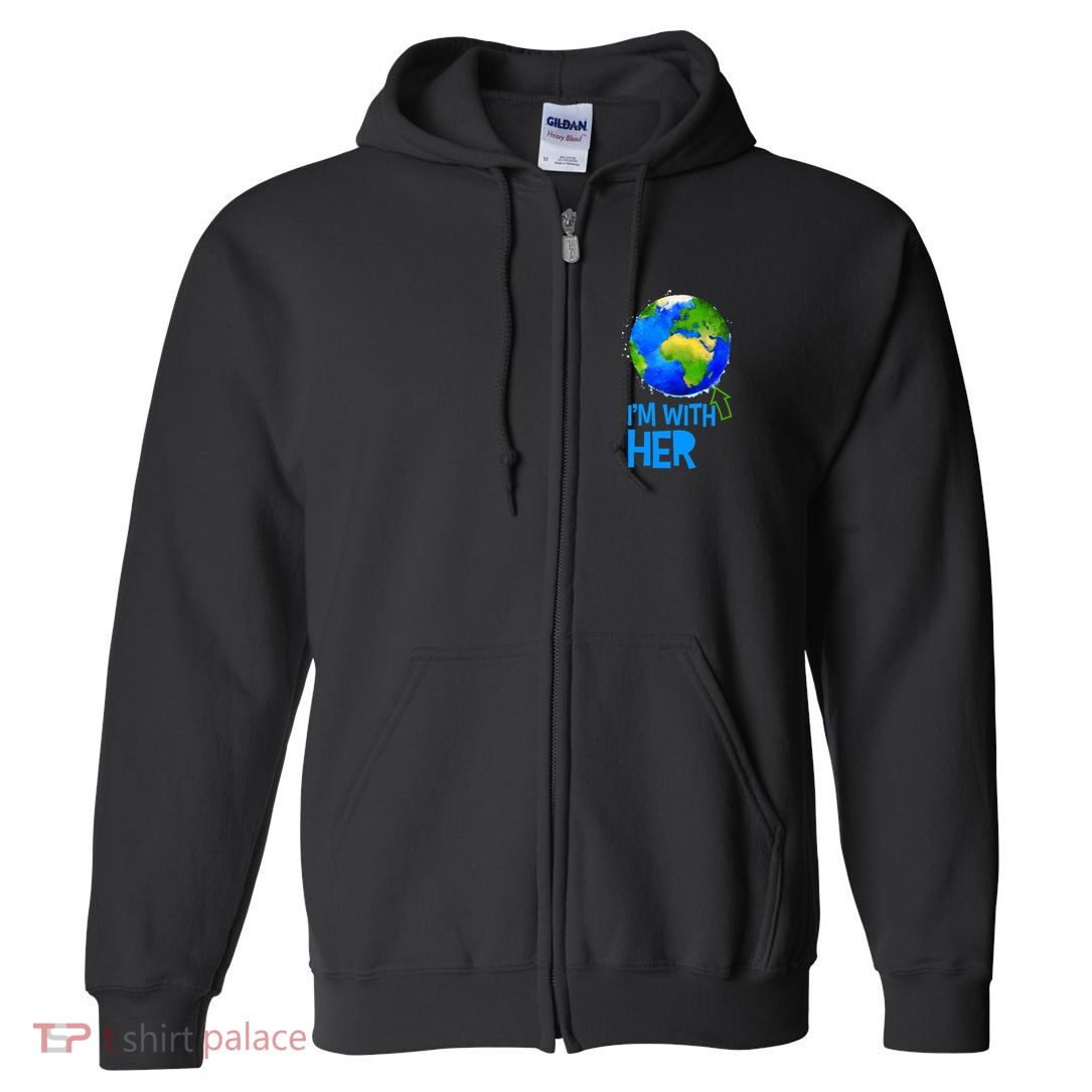 March For Science I'm With Her Earth Globe Scientists Full Zip Hoodie