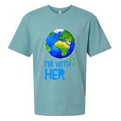 March For Science I'm With Her Earth Globe Scientists Sueded Cloud Jersey T-Shirt