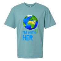 March For Science I'm With Her Earth Globe Scientists Sueded Cloud Jersey T-Shirt