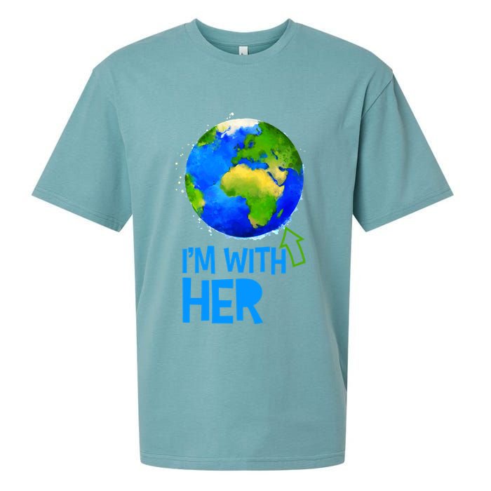 March For Science I'm With Her Earth Globe Scientists Sueded Cloud Jersey T-Shirt