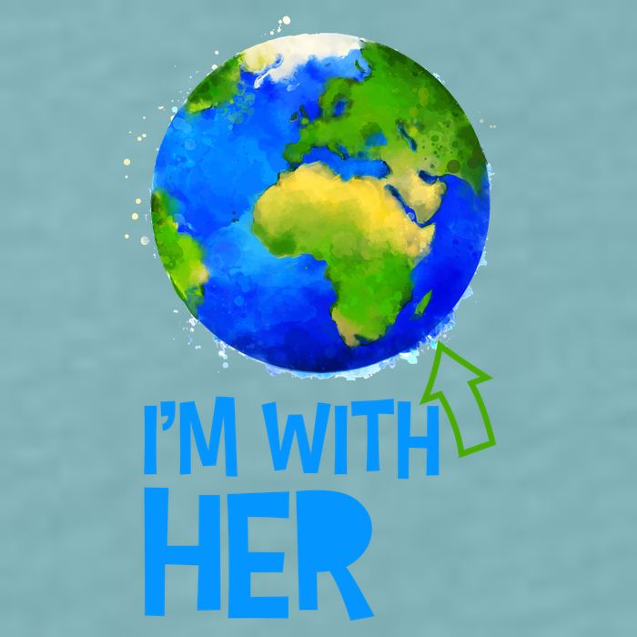 March For Science I'm With Her Earth Globe Scientists Sueded Cloud Jersey T-Shirt