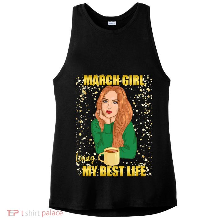 March Girl Living My Best Life Ladies PosiCharge Tri-Blend Wicking Tank