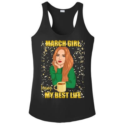 March Girl Living My Best Life Ladies PosiCharge Competitor Racerback Tank