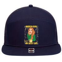 March Girl Living My Best Life 7 Panel Mesh Trucker Snapback Hat