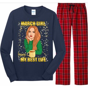 March Girl Living My Best Life Long Sleeve Pajama Set