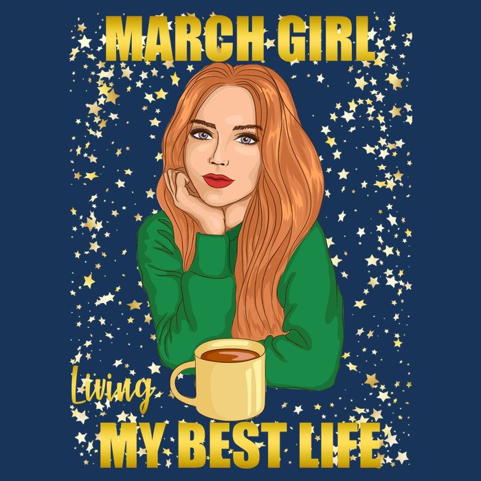 March Girl Living My Best Life Flatbill Hat