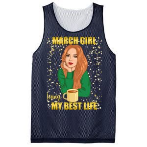 March Girl Living My Best Life Mesh Reversible Basketball Jersey Tank