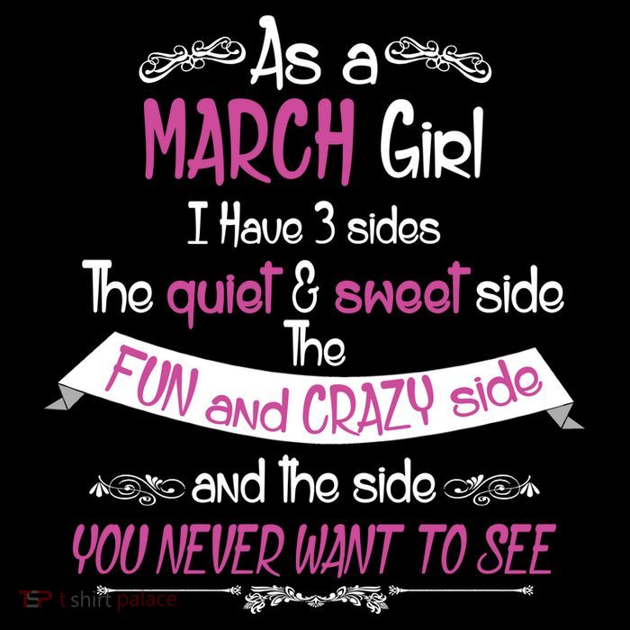 March Girl Sweet But Crazy Funny Birthday Button