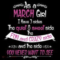 March Girl Sweet But Crazy Funny Birthday Womens T-Shirt