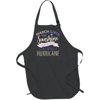 March Girls Are Sunshine Mixed With Hurricane Full-Length Apron With Pockets