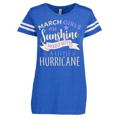 March Girls Are Sunshine Mixed With Hurricane Enza Ladies Jersey Football T-Shirt