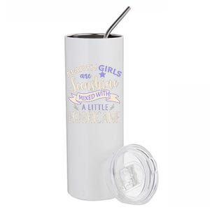 March Girls Are Sunshine Mixed With Hurricane Stainless Steel Tumbler