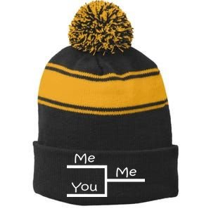 March Me You Bracket I am Better Win Madness Stripe Pom Pom Beanie