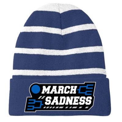 March Sadness 2020 Tournament Bracket Striped Beanie with Solid Band