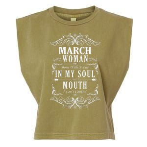 March Woman Funny Birthday Garment-Dyed Women's Muscle Tee