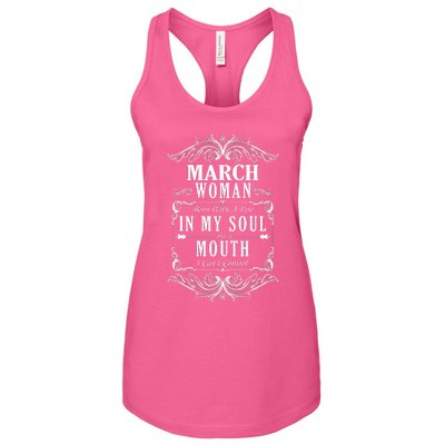 March Woman Funny Birthday Women's Racerback Tank