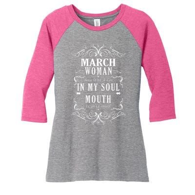 March Woman Funny Birthday Women's Tri-Blend 3/4-Sleeve Raglan Shirt