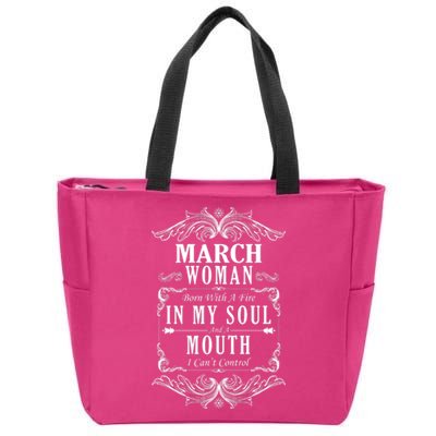 March Woman Funny Birthday Zip Tote Bag