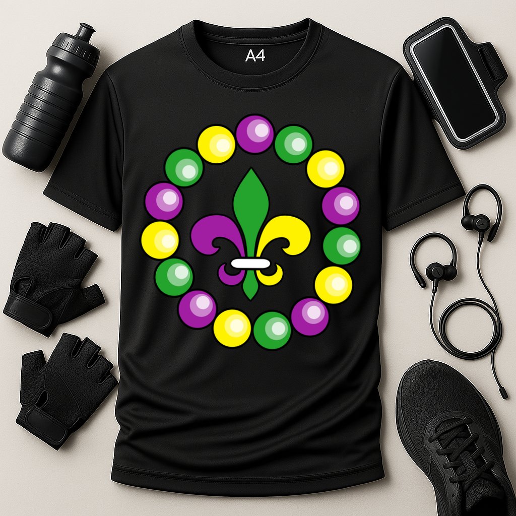 Mardi Gras Beads Cooling Performance Crew T-Shirt