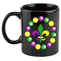 Mardi Gras Beads 11oz C Handle Ceramic Mug