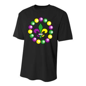 Mardi Gras Beads Youth Performance Sprint T-Shirt