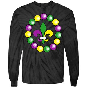 Mardi Gras Beads Tie-Dye Long Sleeve Shirt