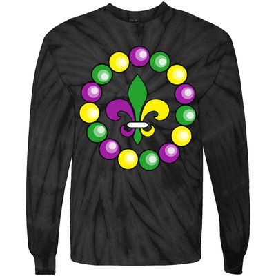 Mardi Gras Beads Tie-Dye Long Sleeve Shirt