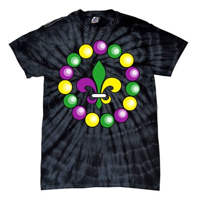 Mardi Gras Beads Tie-Dye T-Shirt