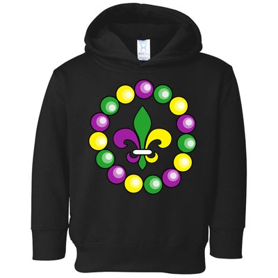Mardi Gras Beads Toddler Hoodie
