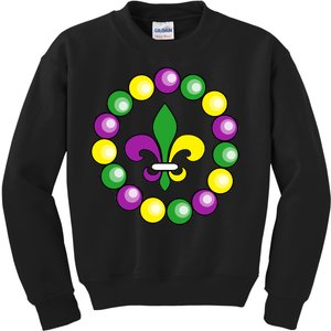 Mardi Gras Beads Kids Sweatshirt