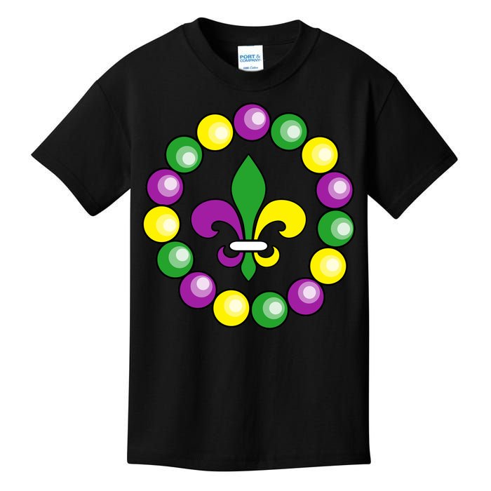 Mardi Gras Beads Kids T-Shirt