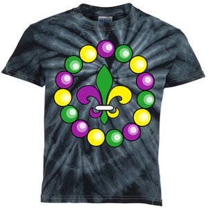 Mardi Gras Beads Kids Tie-Dye T-Shirt