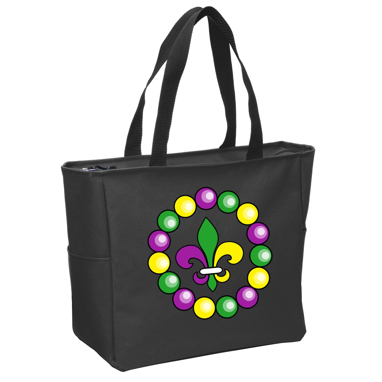 Mardi Gras Beads Zip Tote Bag