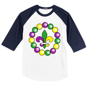 Mardi Gras Beads Baseball Sleeve Shirt