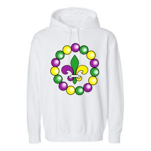 Mardi Gras Beads Garment-Dyed Fleece Hoodie