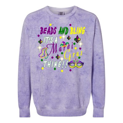 Mardi Gras Beads And Bling Celebration Colorblast Crewneck Sweatshirt