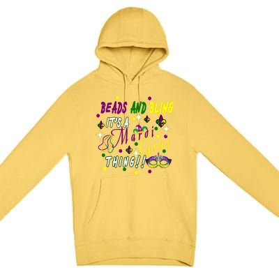 Mardi Gras Beads And Bling Celebration Premium Pullover Hoodie